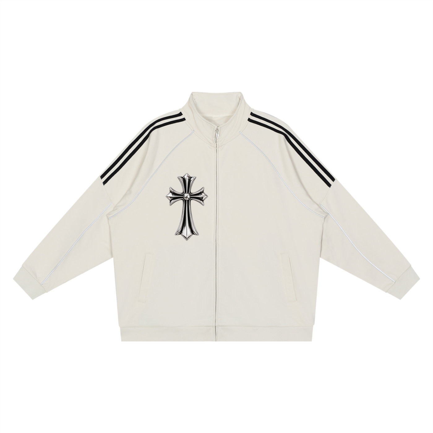Reflection Striped Raglan Sleeve  Jacket