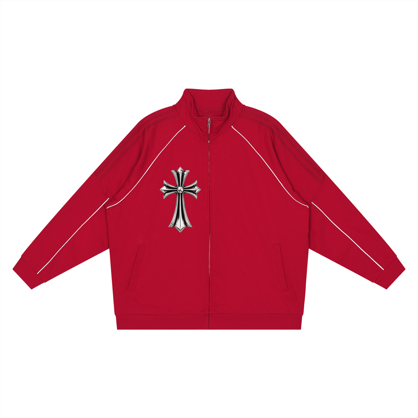 Reflection Striped Raglan Sleeve  Jacket