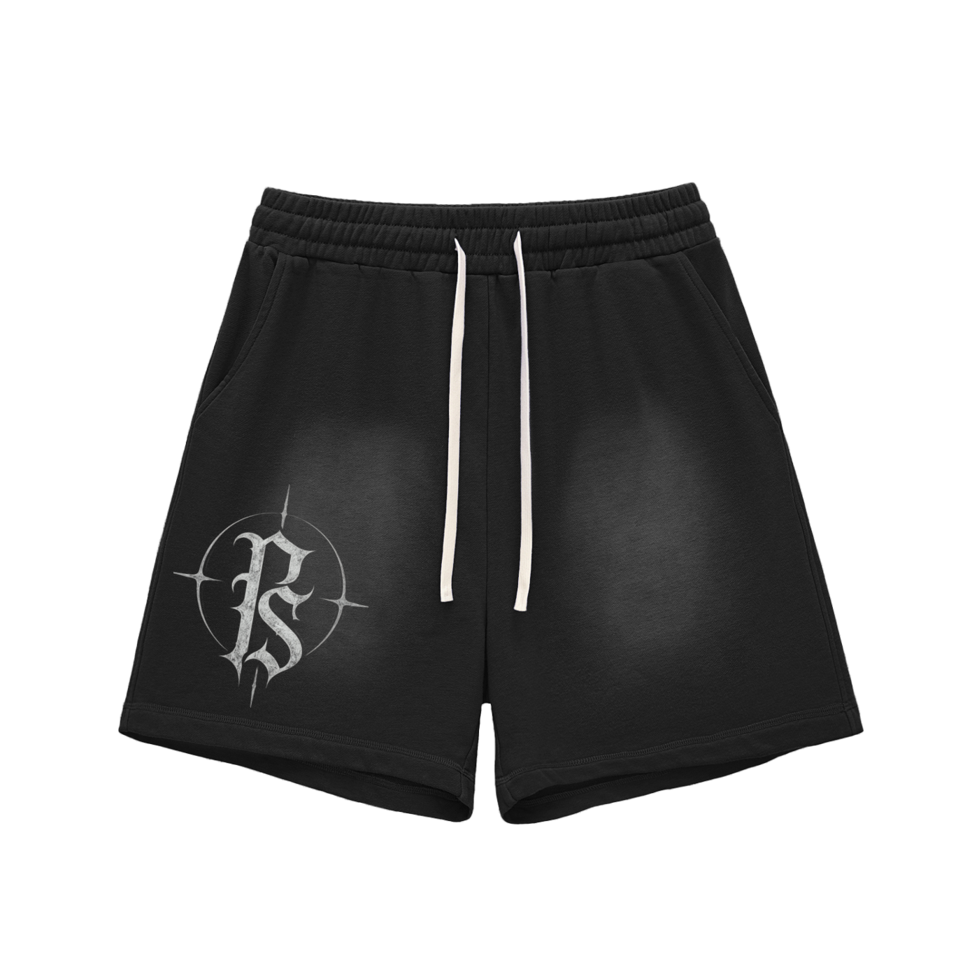 Sun Fade Raw Edge Cotton Shorts