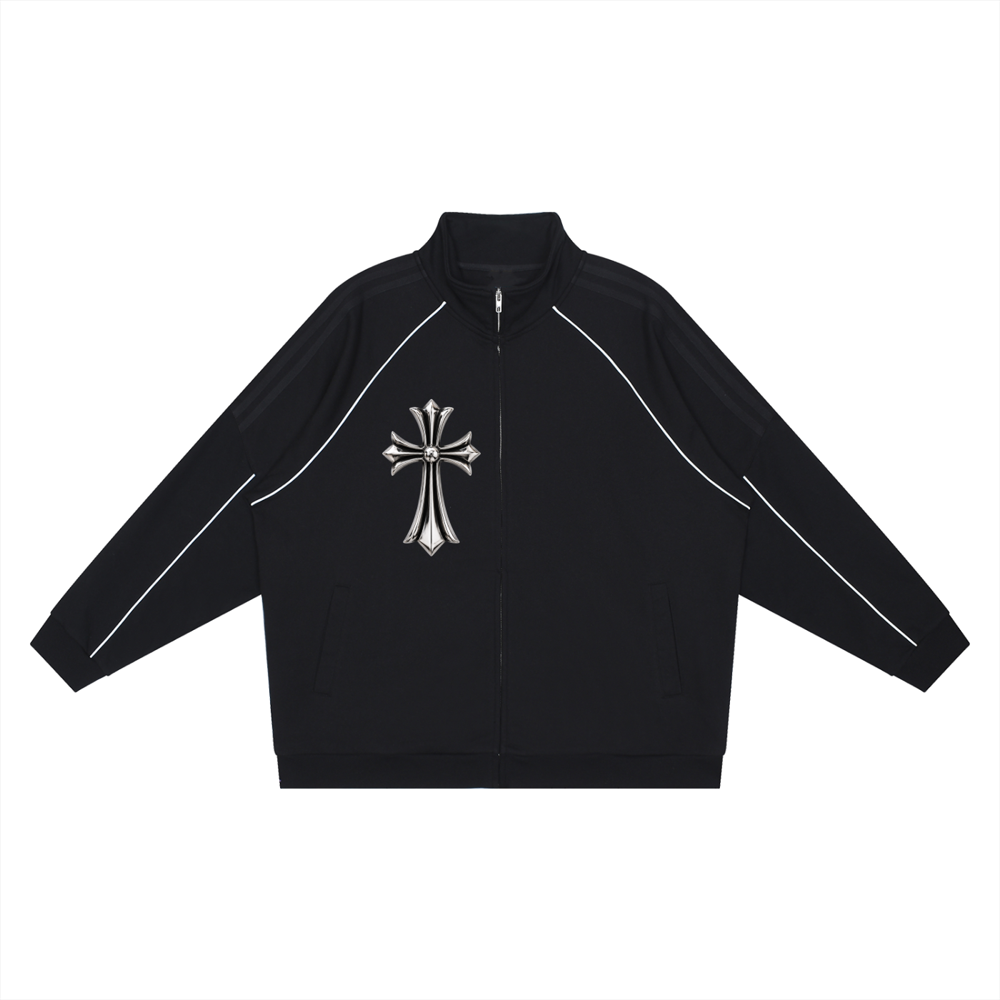 Reflection Striped Raglan Sleeve  Jacket